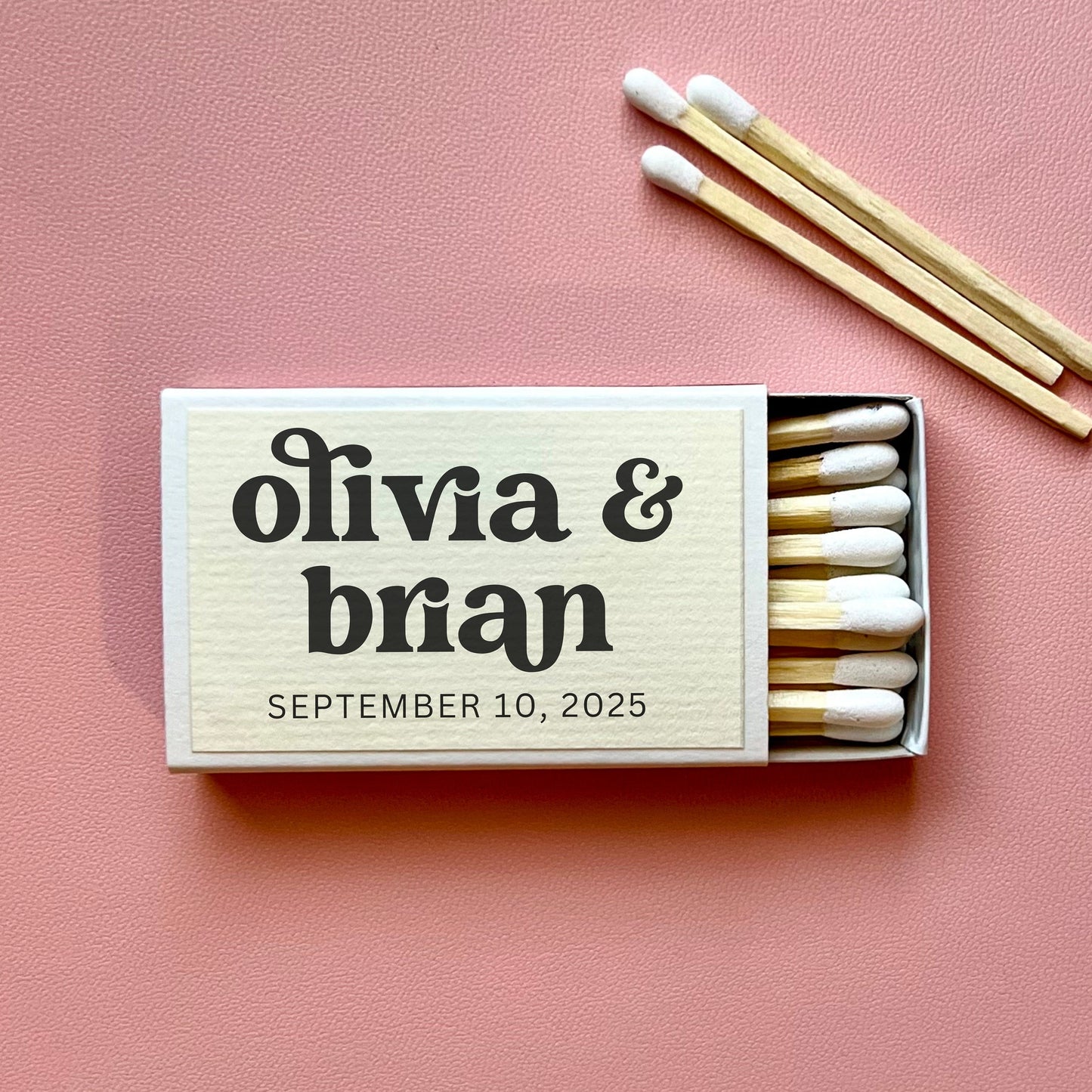 Personalized bridal shower favors for guests in bulk, custom bridal shower matches, wedding matches for guests, custom matches