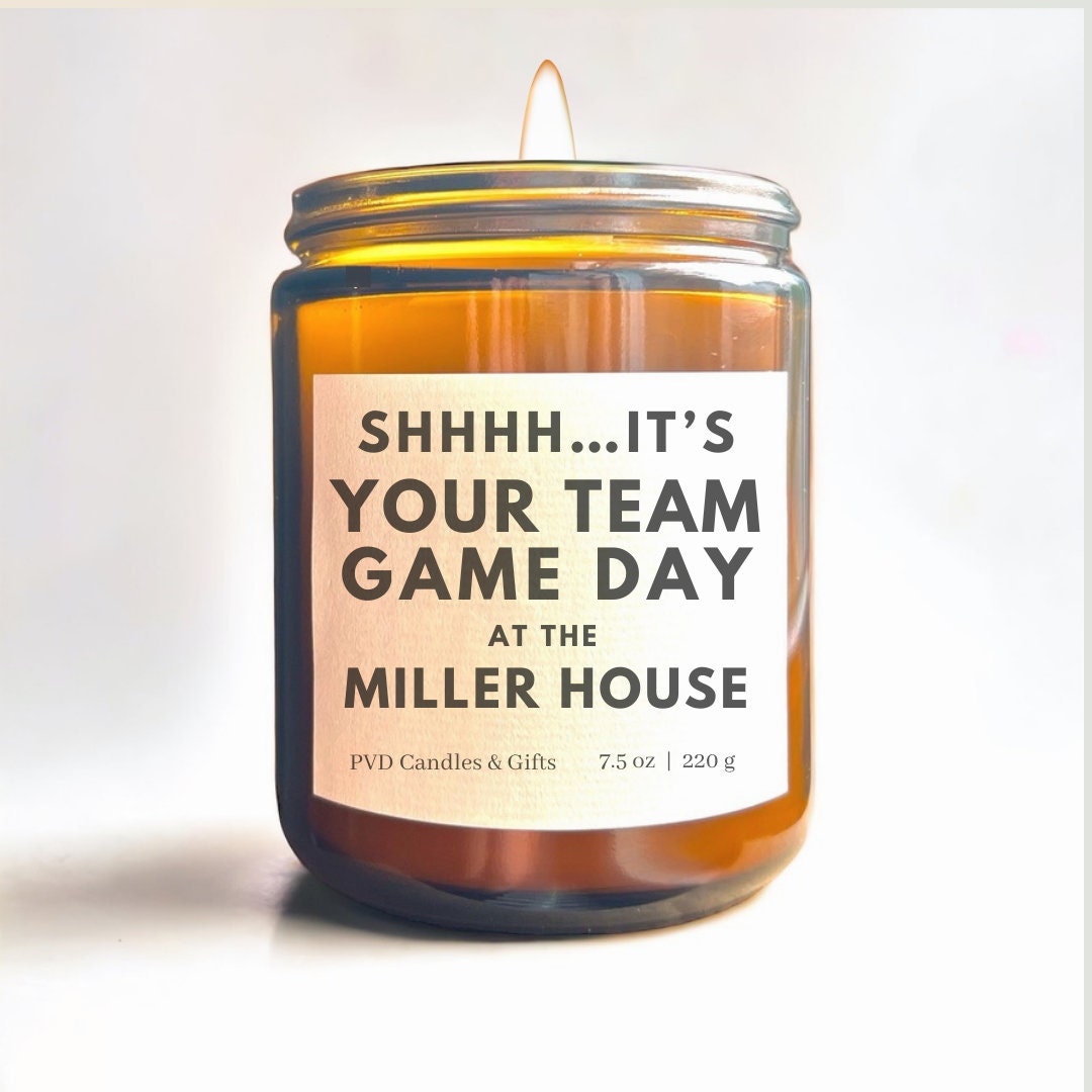 Personalized Game Day Candle for Sport Fan Home Decor Custom Candle