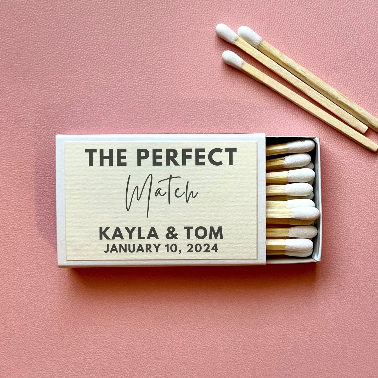 Personalized bridal shower favors for guests in bulk, custom bridal shower matches, wedding matches for guests, custom matches