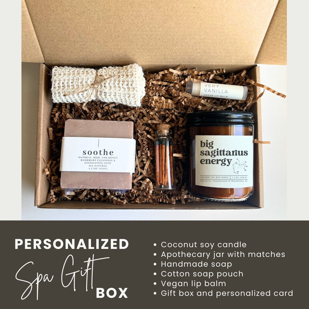 Sagittarius Gift Zodiac, Big Sagittarius Energy, Sagittarius Birthday Gift, Sagittarius Star Sign Candle, Sagittarius Self Care Box