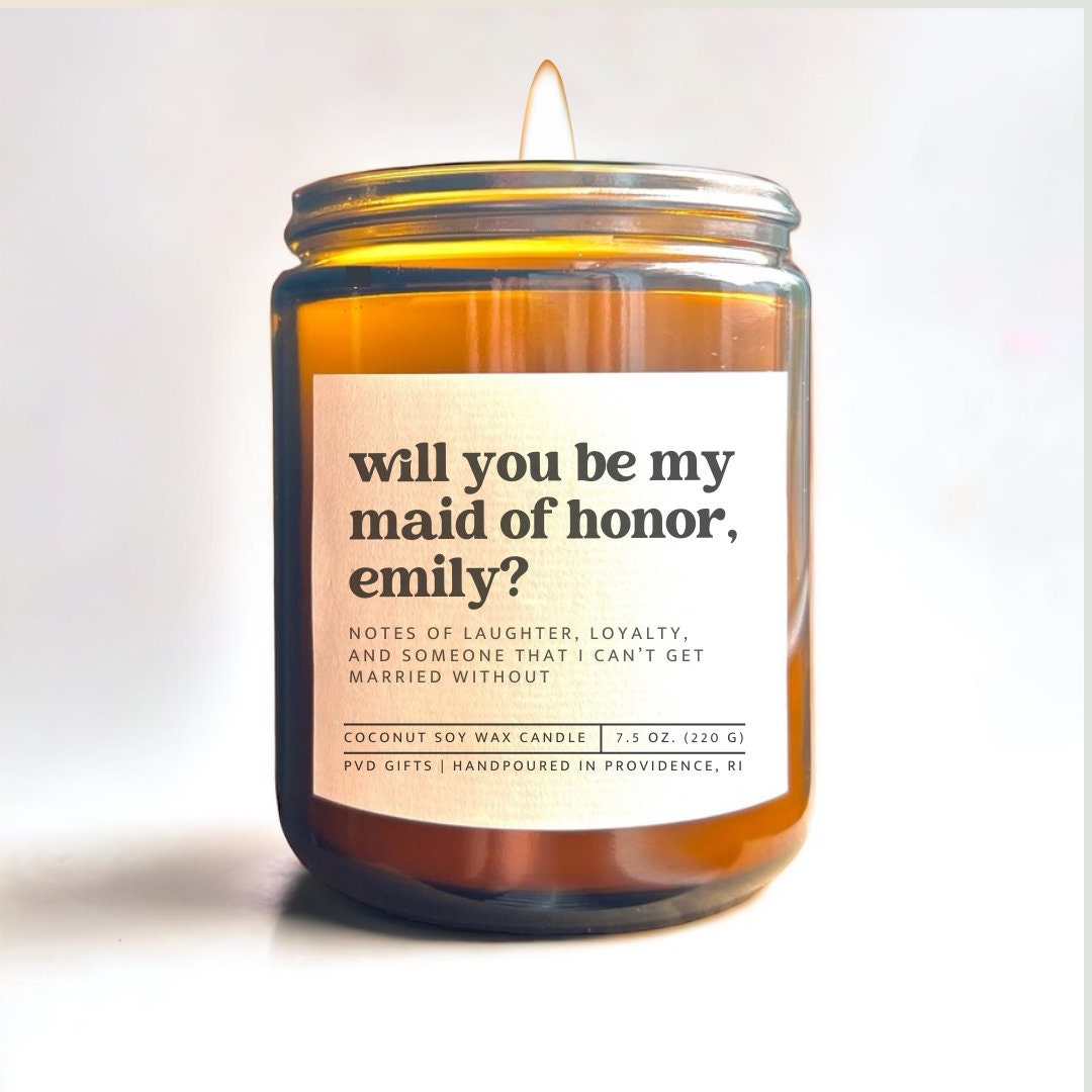 Maid of Honor Proposal Box with Custom Name, Maid of Honor Candle, Maid of Honor Proposal Card with Candle Gift Box