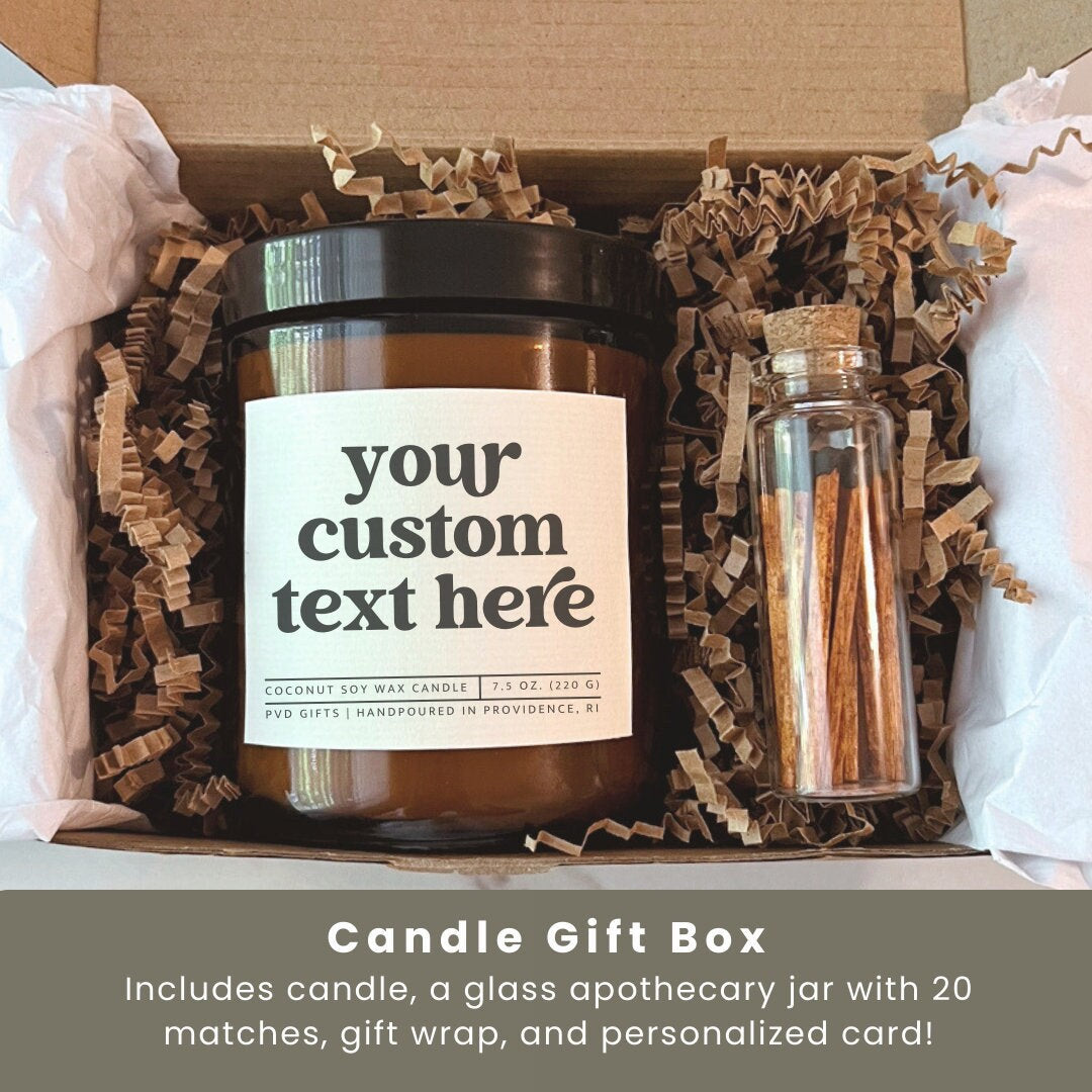 Custom label on homemade candles, thank you candle custom name, self care gift box