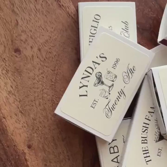 Personalized Wedding Matches Custom Matchbooks Personalized Housewarming Gift for New Home Gift for Hostess Hand Drawn Social Club